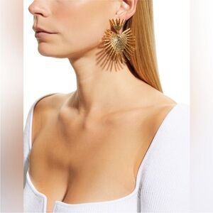 ✨NWOT Gorgeous Gold Sacred Heart Statement Earrings✨